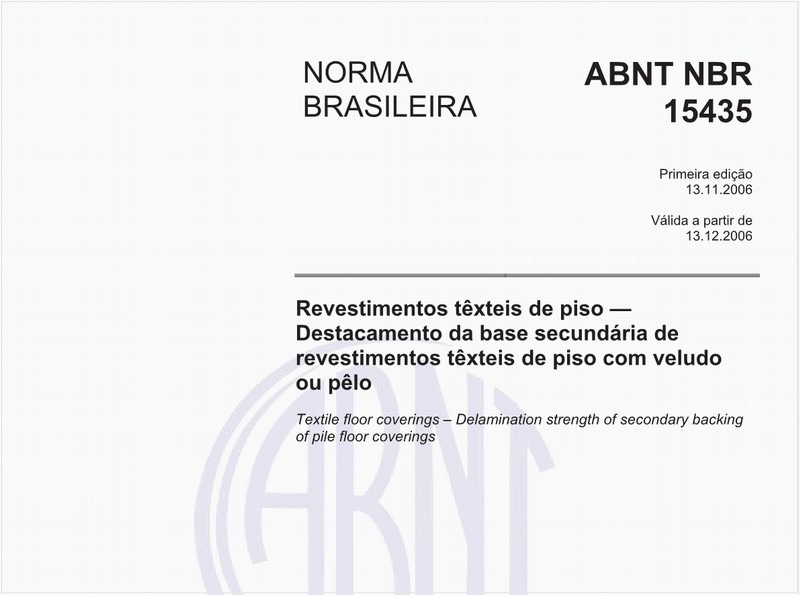 Revestimentos têxteis de piso - Destacamento da base secundária de revestimentos têxteis de piso com veludo ou pêlo