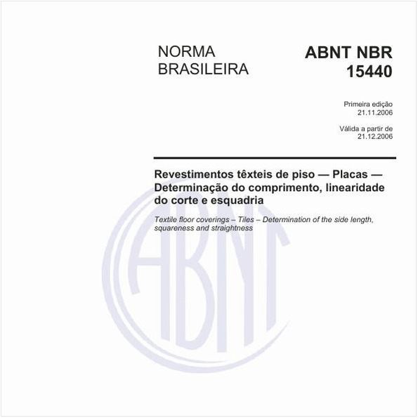 Revestimentos têxteis de piso - Placas - Determinação do comprimento, linearidade do corte e esquadria