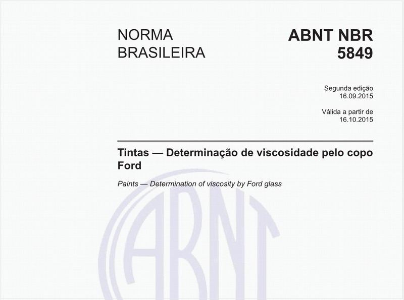 Tintas — Determinação de viscosidade pelo copo Ford