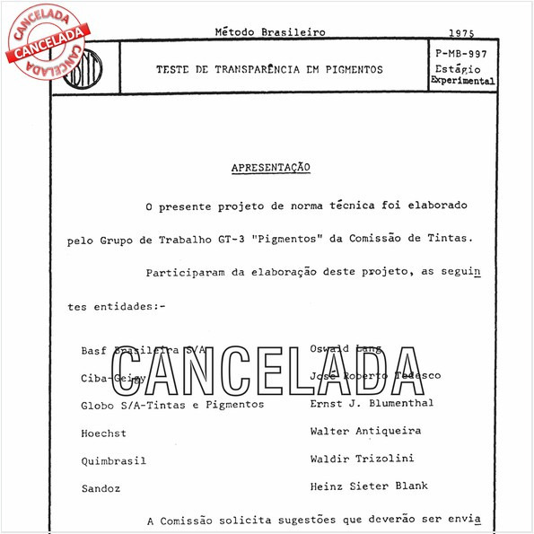 Pigmento - Ensaio de transparência