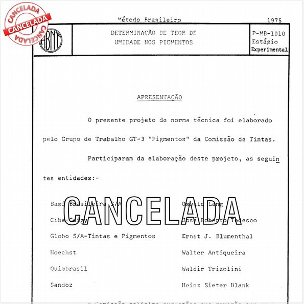 Pigmentos - Determinação do teor de umidade