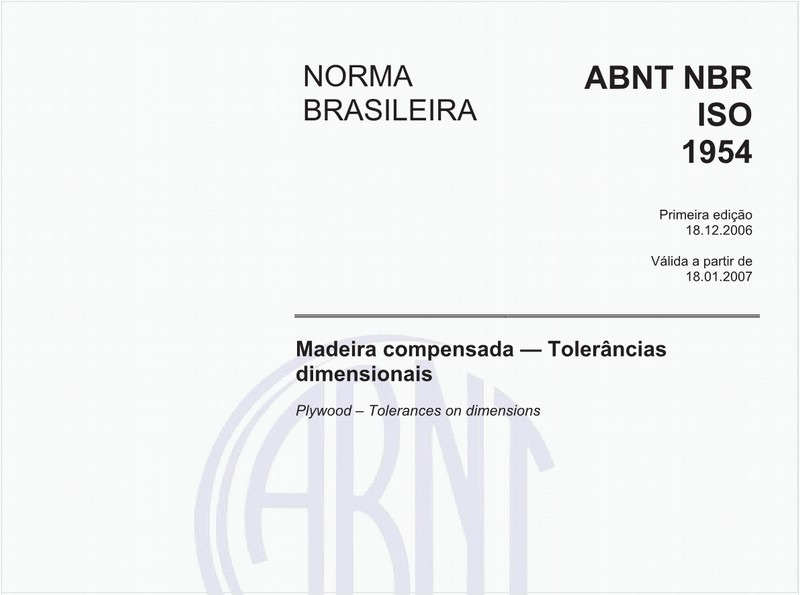 Madeira compensada - Tolerâncias dimensionais