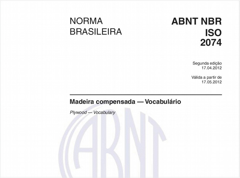 Madeira compensada — Vocabulário