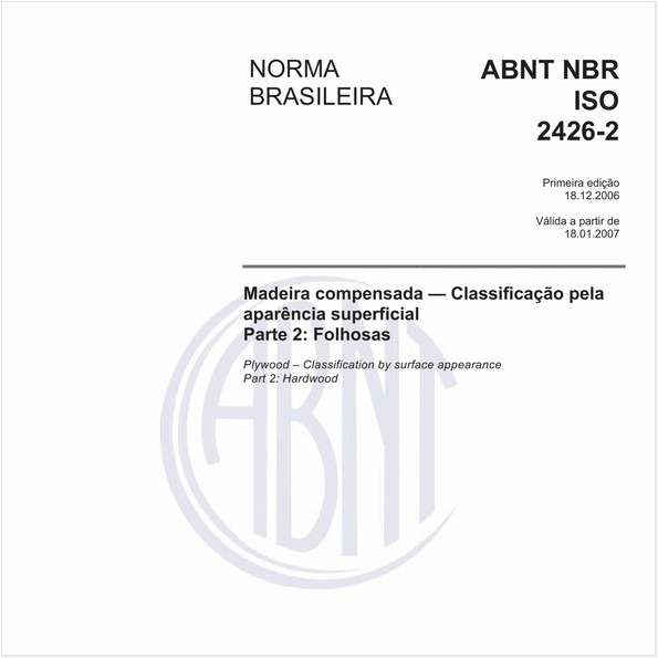 Madeira compensada - Classificação pela aparência superficial - Parte 2: Folhosas