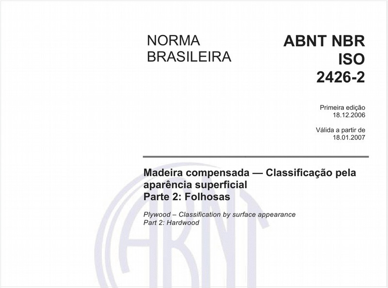 Madeira compensada - Classificação pela aparência superficial - Parte 2: Folhosas