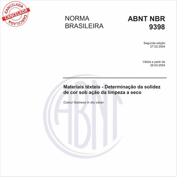 Materiais têxteis - Determinação da solidez de cor sob ação da limpeza a seco