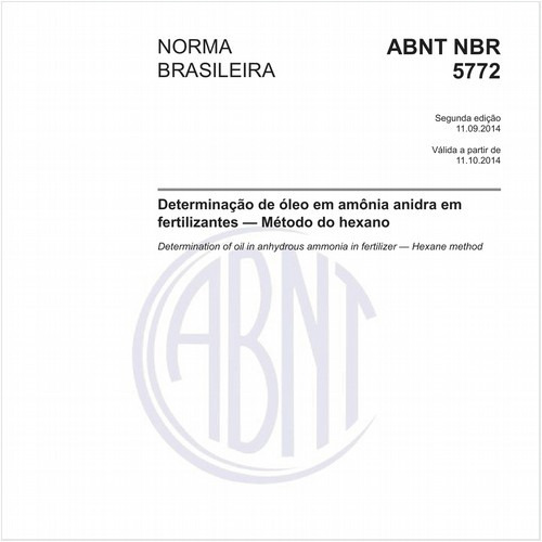 Determinação de óleo em amônia anidra em fertilizantes - Método do hexano