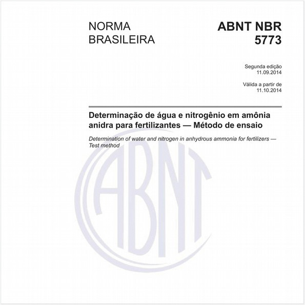 Determinação de água e nitrogênio em amônia anidra para fertilizantes - Método de ensaio