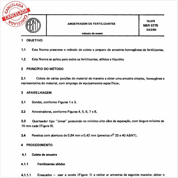 Amostragem de fertilizantes