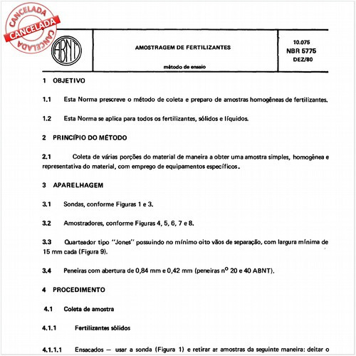 Amostragem de fertilizantes