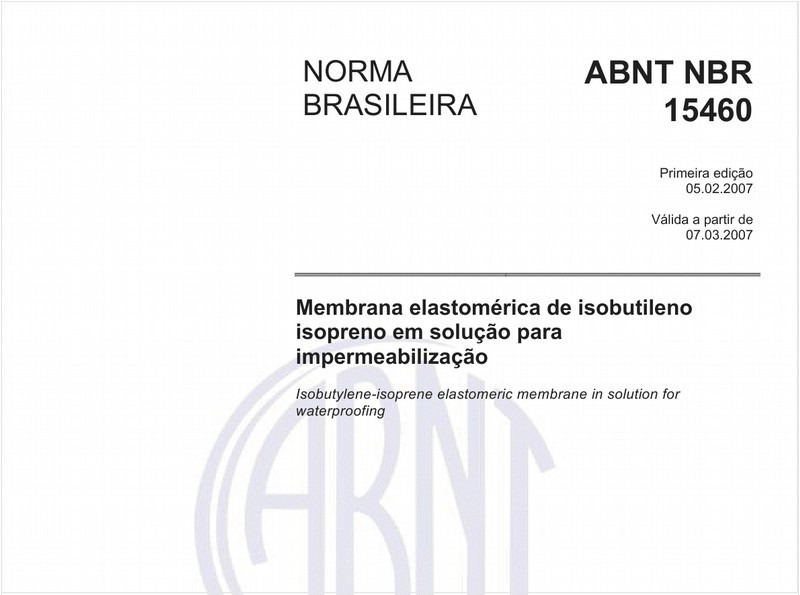 Membrana elastomérica de isobutileno isopreno em solução para impermeabilização