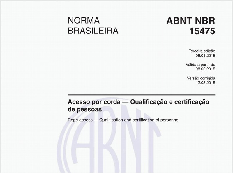 Acesso por corda — Qualificação e certificação de pessoas