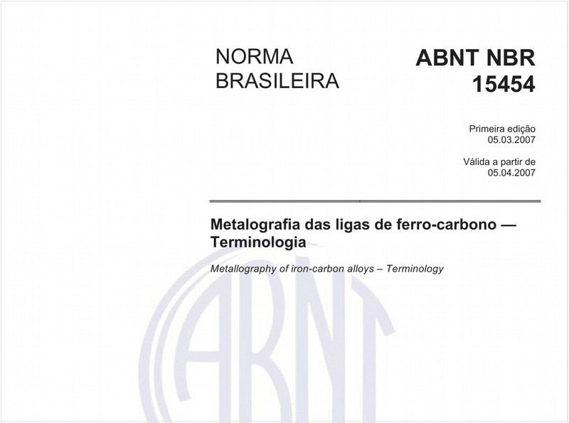 Metalografia das ligas de ferro-carbono - Terminologia
