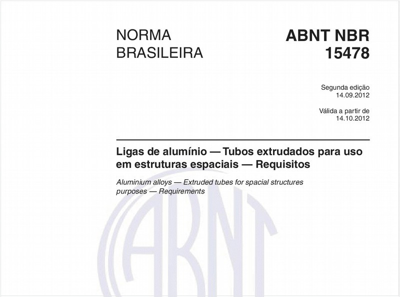 Ligas de alumínio — Tubos extrudados para uso em estruturas espaciais — Requisitos