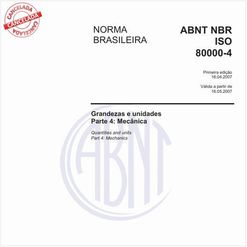 Grandezas e unidades - Parte 4: Mecânica 