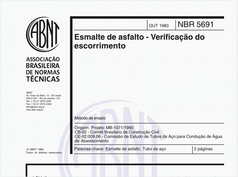 Esmalte de asfalto - Verificação do escorrimento