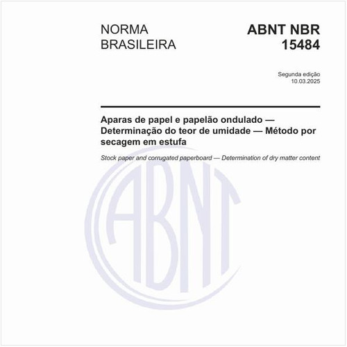 Aparas de papel e papelão ondulado - Determinação do teor de umidade - Método por secagem em estufa