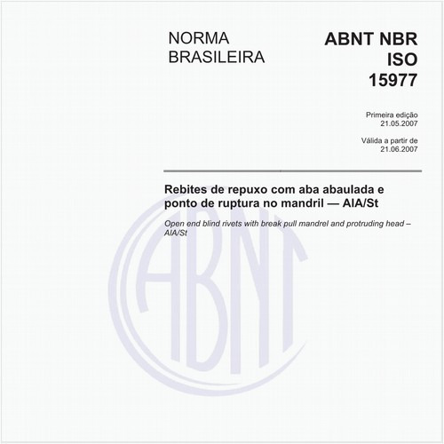Rebites de repuxo com aba abulada e ponto de ruptura no mandril - AIA/St