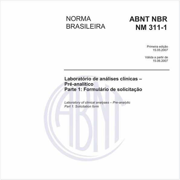 Laboratório de análises clínicas - Pré-analítico - Parte 1: Formulário de solicitação 