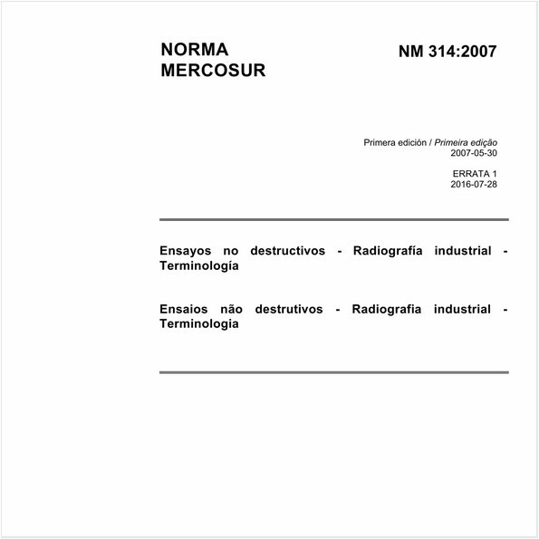 Ensaios não destrutivos - Radiografia industrial - Terminologia