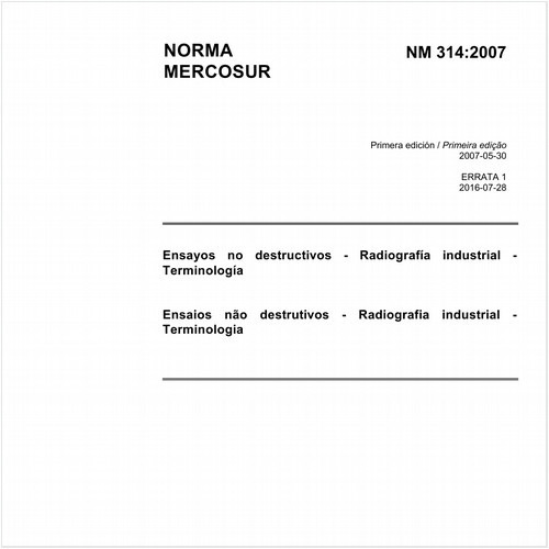 Ensaios não destrutivos - Radiografia industrial - Terminologia