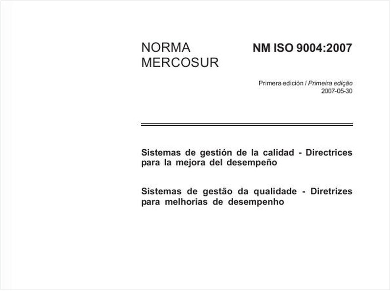 Sistemas de gestão da qualidade - Diretrizes para melhorias de desempenho