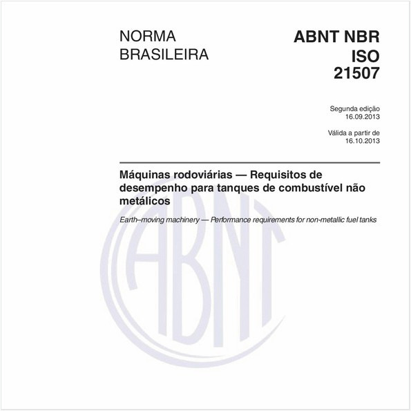 Máquinas rodoviárias — Requisitos de desempenho para tanques de combustível não metálicos