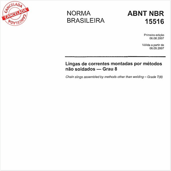 Lingas de correntes montadas por métodos não soldados - Grau 8