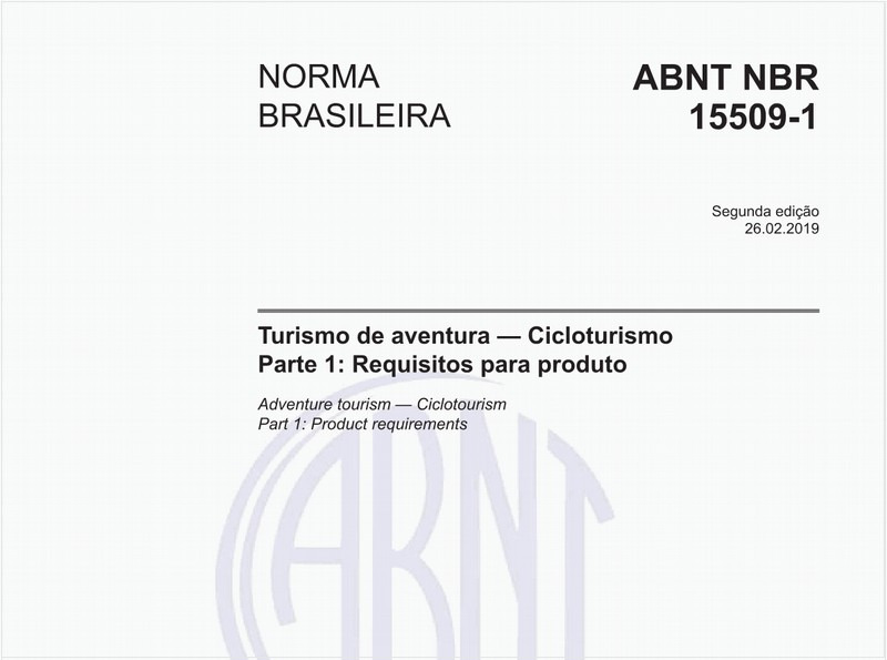 Turismo de aventura - Cicloturismo - Parte 1: Requisitos para produto