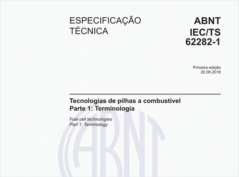 Tecnologias de pilhas a combustível - Parte 1: Terminologia