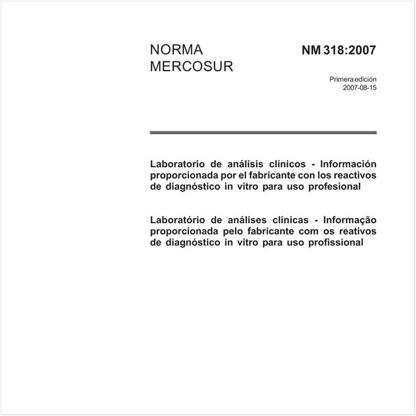 Laboratório de análises clínicas - Informação fornecida pelo fabricante com os reativos de diagnóstico in vitro para uso profissional