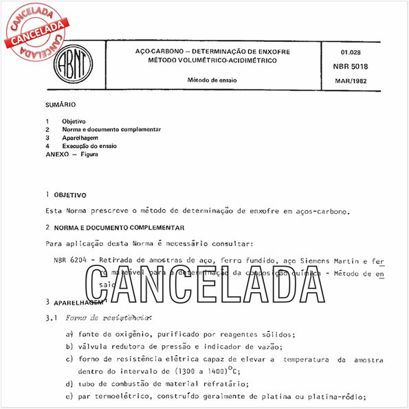 Aço-carbono - Determinação de enxofre - Método volumétrico-acidimétrico