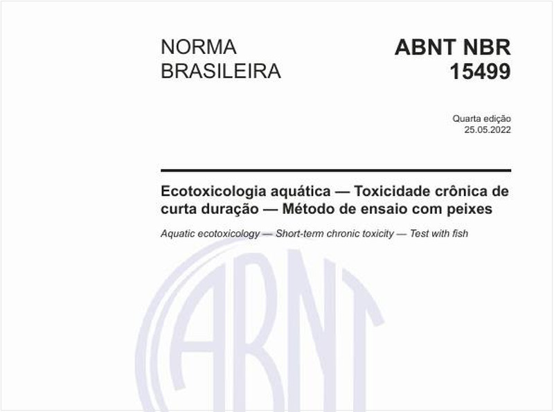 Ecotoxicologia aquática - Toxicidade crônica de curta duração - Método de ensaio com peixes