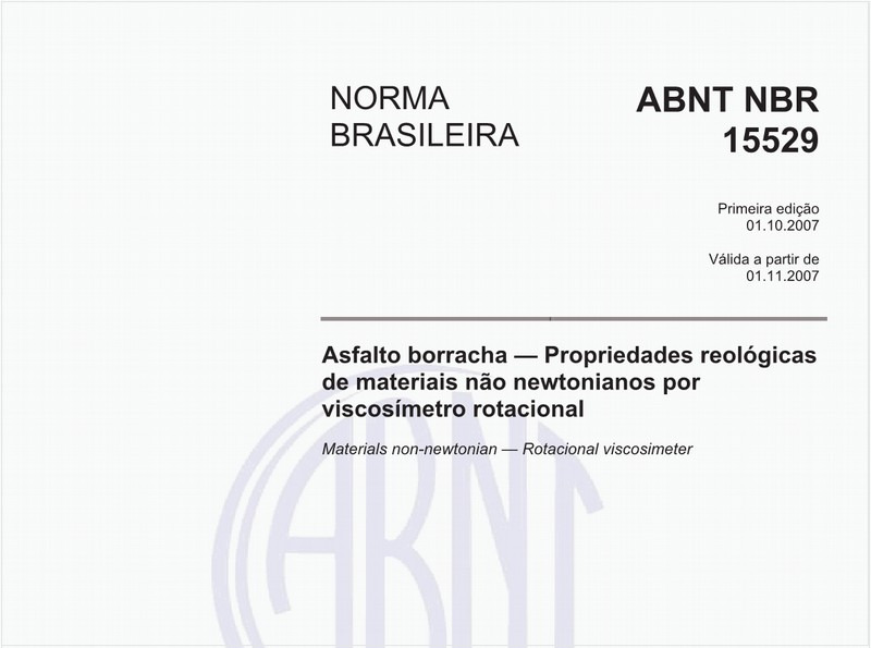 Asfalto borracha - Propriedades reológicas de materiais não newtonianos por viscosímetro rotacional