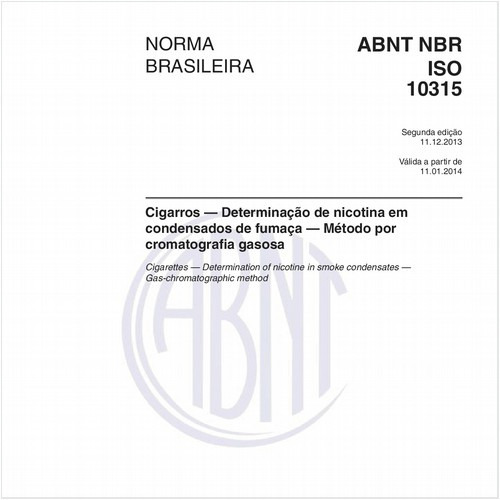 Cigarros — Determinação de nicotina em condensados de fumaça — Método por cromatografia gasosa