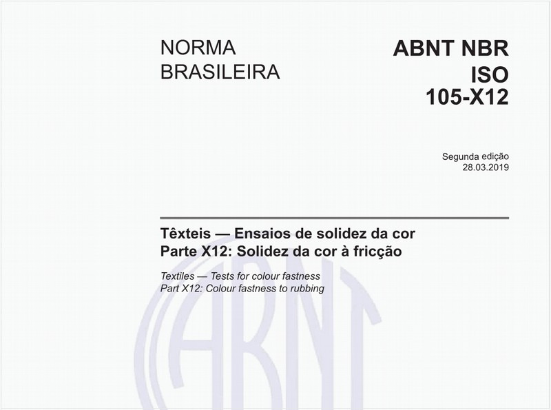 Têxteis — Ensaios de solidez da cor - Parte X12: Solidez da cor à fricção