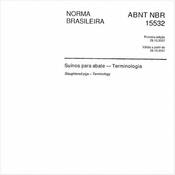 Suínos para abate - Terminologia