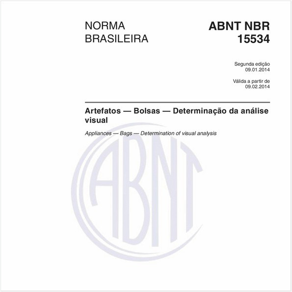 Artefatos — Bolsas — Determinação da análise visual