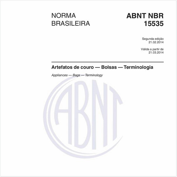 Artefatos de couro — Bolsas — Terminologia