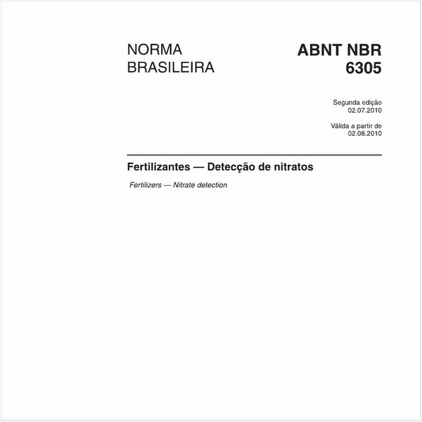 Fertilizantes - Deteção de nitratos