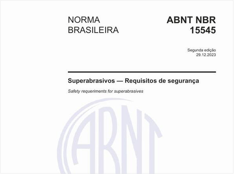 Superabrasivos — Requisitos de segurança