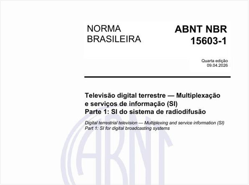 Televisão digital terrestre - Multiplexação e serviços de informação (SI)- Parte 1: SI do sistema de radiodifusão