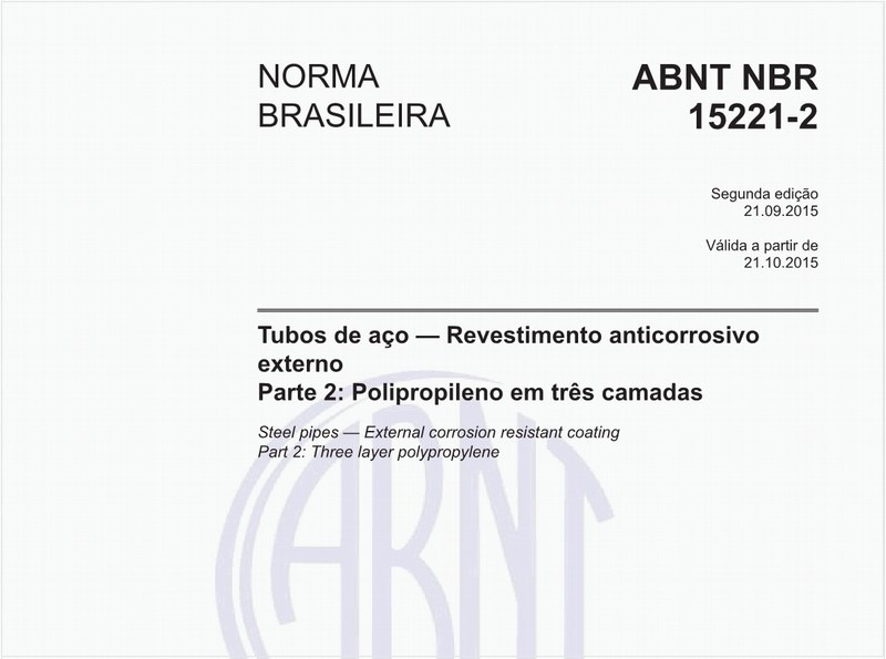 Tubos de aço - Revestimento anticorrosivo externo - Parte 2: Polipropileno em três camadas