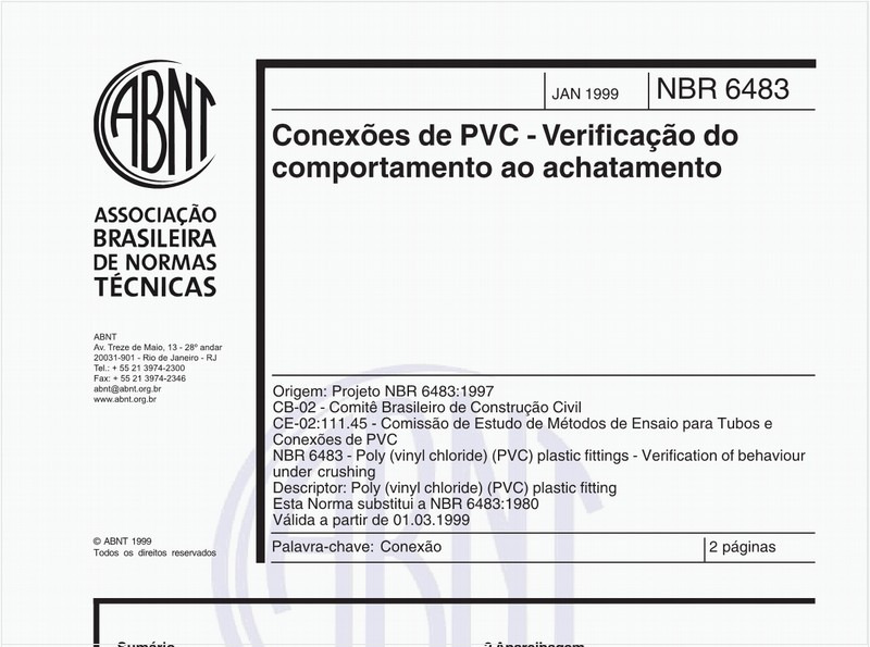 Conexões de PVC - Verificação do comportamento ao achatamento