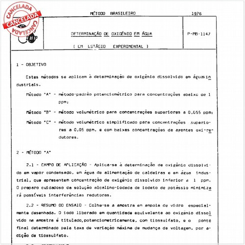 Agua - Determinação do oxigênio