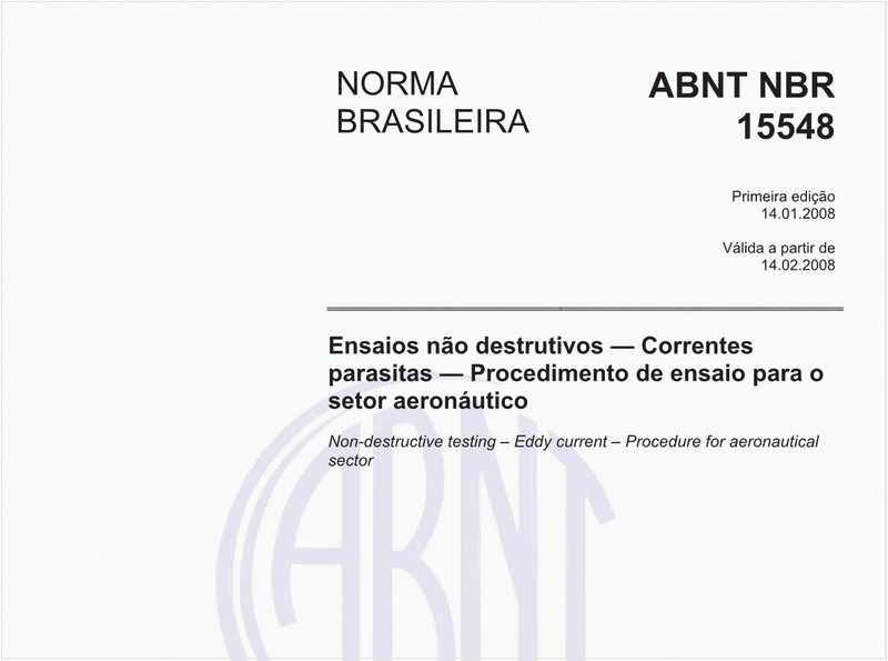 Ensaios não destrutivos - Correntes parasitas - Procedimento de ensaio para o setor aeronáutico