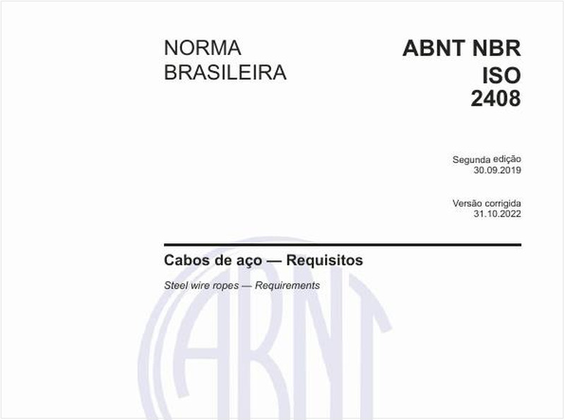 Cabos de aço - Requisitos