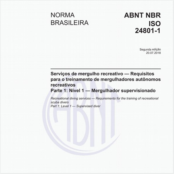 Serviços de mergulho recreativo - Requisitos para o treinamento de mergulhadores autônomos recreativos - Parte 1: Nível 1 - Mergulhador supervisionado