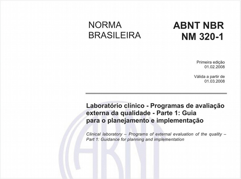 Laboratório clínico - Programas de avaliação externa da qualidade - Parte 1: Guia para o planejamento e implementação