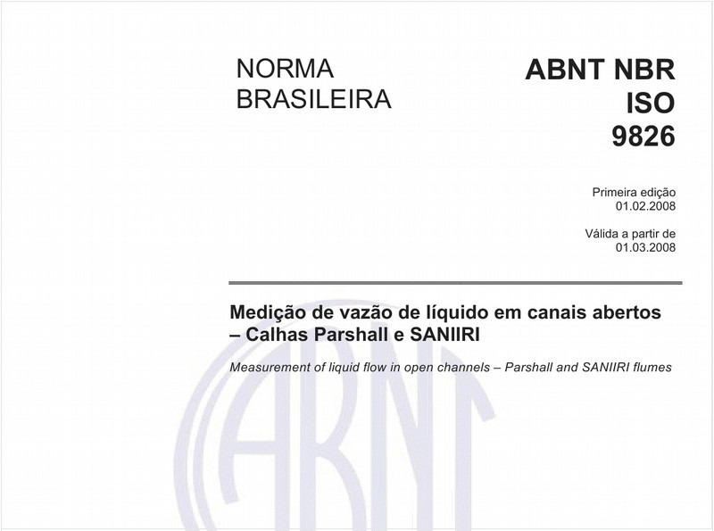 Medição de vazão de líquido em canais abertos - Calhas Parshall e SANIIRI